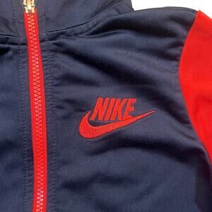 Nike Boys Size 7 Large Navy Blue Jacket Red Long Sleeve Full-Zip Jacket
